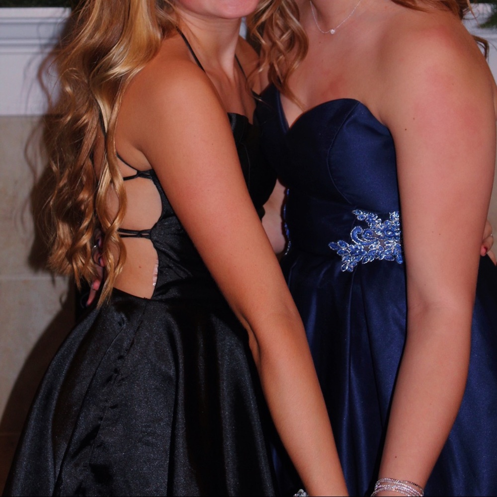 satin black windsor dress